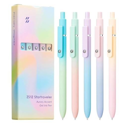 Genérico Gel-Kugelschreiber, dünne, feste Feder, Set mit 5 Kugelschreibern, einziehbare Stifte für Schüler, Lehrer Genérico Gel-Kugelschreiber, dünne, feste Feder, Set mit 5 Kugelschreibern, einziehbare Stifte für Schüler, Lehrer von Genérico