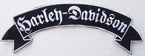 generico Großer Patch Patch Pergament Harley Davidson Gotische Buchstaben Farbe Silber von generico