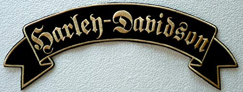 Generico Großzügige Aufnäher Patch Pergamena Harley Davidson Lettere Goties Farbe Gold von Generico