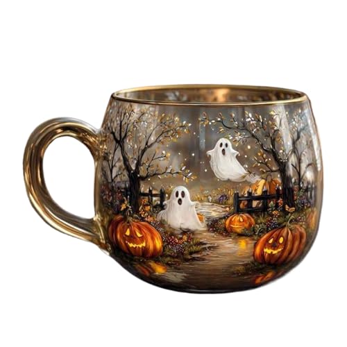 Genérico Halloween Cup - Ghost-Kaffeetasse | Fantasmal bemalt für heiße und kalte Getränke, Geschenk für Halloween-Party, Kinder und Erwachsene | Milchteetasse für die Reise in der Küche von Genérico
