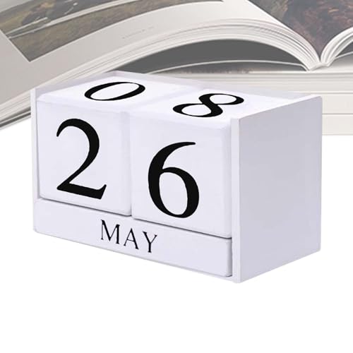 Genérico Hochzeitscountdown-Kalenderblock – Schreibtischstücke aus Holz, Schreibtisch-Ornament – Hochzeitskalender mit Countdown aus Holzblock | Display von Genérico