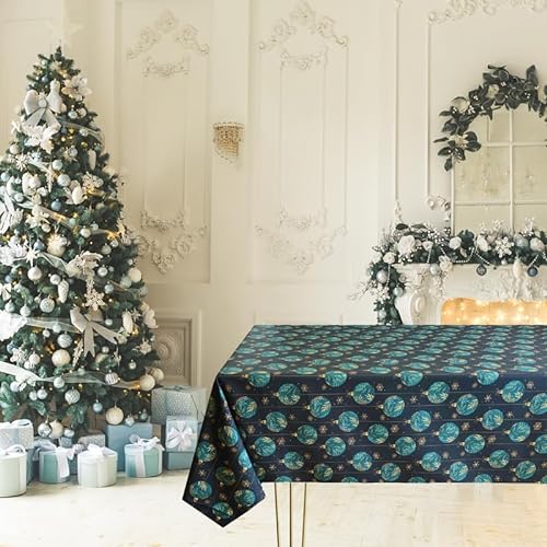Generico Magilu International Weihnachtstischdecke, elegant, rechteckig, 135 x 180 cm, 100 % Baumwolle, hergestellt in Italien, Grün von Generico