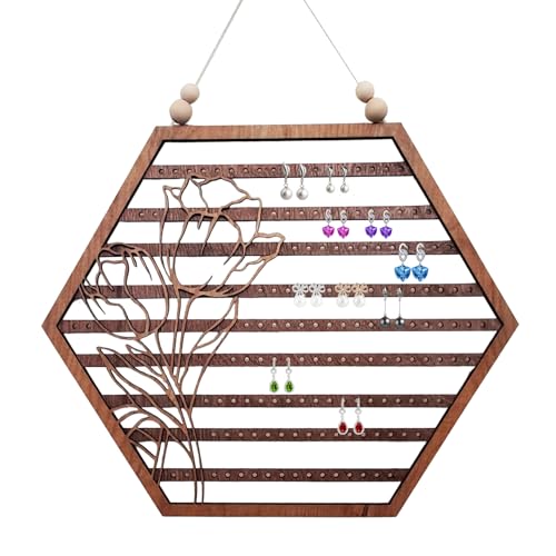 Genérico Ohrringhalter für Anhänger, Schmuck-Display aus Holz, Computer für Ohrringe, Wandmontage, Mond, Sechseck, Ständer für Ringe, Halsketten, Armbänder, Halterungen Genérico Ohrringhalter für Anhänger, Schmuck-Display aus Holz, Computer für Ohrringe, Wandmontage, Mond, Sechseck, Ständer für Ringe, Halsketten, Armbänder, Halterungen von Genérico