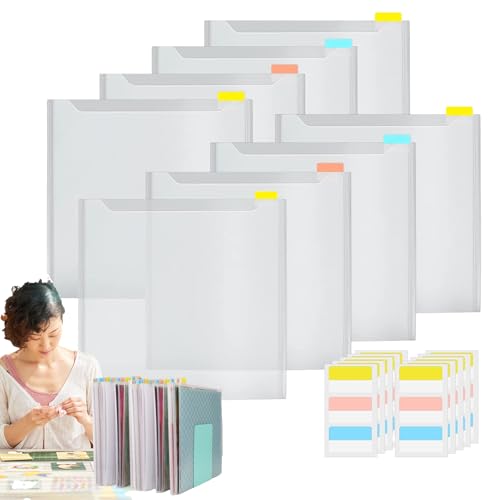 Genérico Papier-Organizer für Sammelalben, 12 x 12 cm, Organizer zur Aufbewahrung von Papier, transparent, für Sammelalben mit Lasche von Genérico