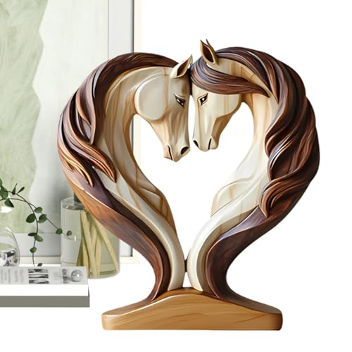 Genérico Pferdestatue | Holzfigur für Zimmer - Tierfigur Umarmung Gasthaus Regal für Esszimmer Tisch Wohnzimmer Arbeit Eingang Vitrine Andenken Genérico Pferdestatue | Holzfigur für Zimmer - Tierfigur Umarmung Gasthaus Regal für Esszimmer Tisch Wohnzimmer Arbeit Eingang Vitrine Andenken von Genérico