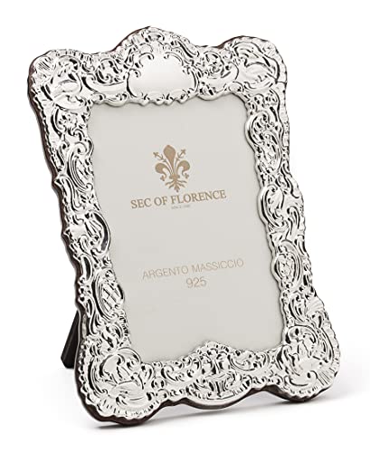 Generico SEC OF FLORENCE 8009/10x15 Bilderrahmen aus massivem 925 Silber mit Rückseite aus Mahagoni Holz Generico SEC OF FLORENCE 8009/10x15 Bilderrahmen aus massivem 925 Silber mit Rückseite aus Mahagoni Holz von Generico