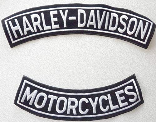 Generico Set 2 Aufnäher Patch Grandi Arco Harley Davidson Motorcycles Farbe Silber von Generico