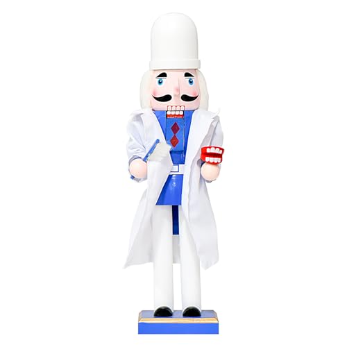 Genérico Skulpturaler Nussknacker, Holzfigur, Nussknacker, Weihnachtsdekoration, realistische Dekoration für Tisch, Regal, Nachttisch, Regal von Genérico