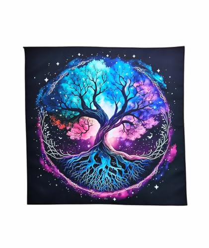 Genérico Tarotkartenmatte, weiche Stofftischdecke, spirituelle Astrologie, 1 Stück, 49 cm x 49 cm, ideal zum Wahrsagen, Schwarz von Genérico