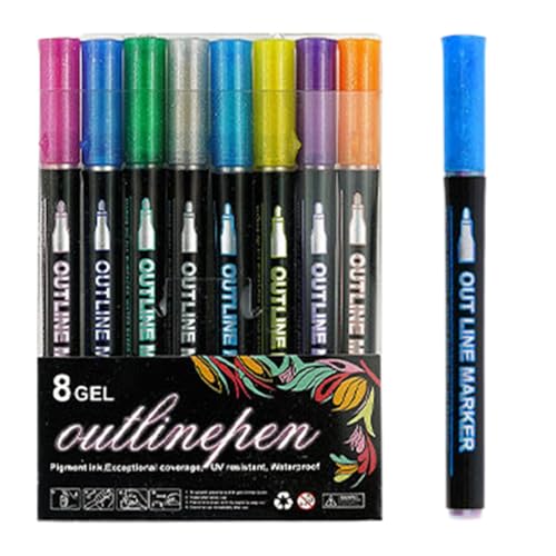 Glitzernde Marker – -Glanz-Stifte, Kunstmarker, Glitzer, farbige Tintenset, Scrapbooking, Kunstprojekte für Schulprojekte von Genérico