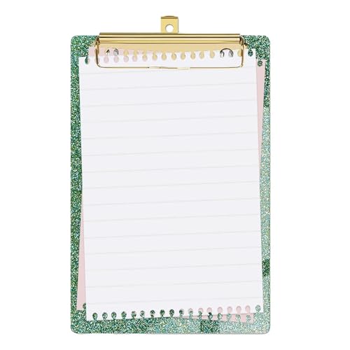Glitzerndes Klemmbrett – Acryl-Klemmbrett in Standardgröße und goldfarbenem Clip | Glitzer-Zwischenablage mit flachem Profil, leicht, tragbar, Briefgröße, für Klassenzimmer, Schule und Enf Glitzerndes Klemmbrett – Acryl-Klemmbrett in Standardgröße und goldfarbenem Clip | Glitzer-Zwischenablage mit flachem Profil, leicht, tragbar, Briefgröße, für Klassenzimmer, Schule und Enf von Genérico