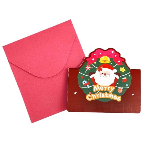 Grußkarte Frohe Weihnachten - Handgemachte Weihnachtskarten | Handgemachte Weihnachtskarte, Weihnachtskarte Klappkarten in Box für Kinder, Zubehör für Kinder und Erwachsene von Genérico