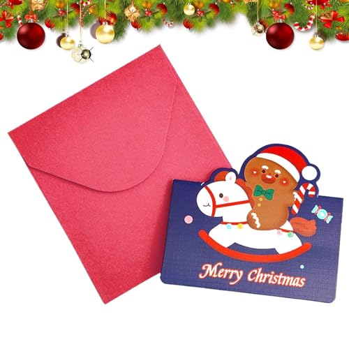 Grußkarte Frohe Weihnachten - Handgemachte Weihnachtskarten | Handgemachte Weihnachtskarte, Weihnachtskarte Klappkarten in Box für Kinder, Zubehör für Kinder und Erwachsene von Genérico