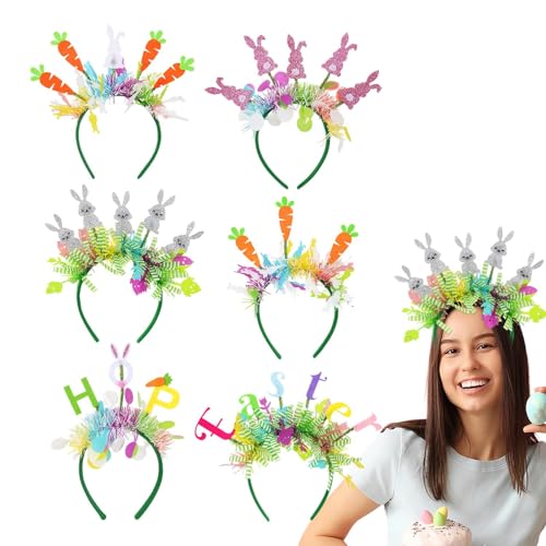 Haarband Frohe Ostern, dekoratives Osterhasen-Haarband, 6 Stück, niedliche -Haarreifen mit dekorativem Hasenkopf, Dekorationswerkzeug in hellen Farben für Themenpartys Haarband Frohe Ostern, dekoratives Osterhasen-Haarband, 6 Stück, niedliche -Haarreifen mit dekorativem Hasenkopf, Dekorationswerkzeug in hellen Farben für Themenpartys von Genérico