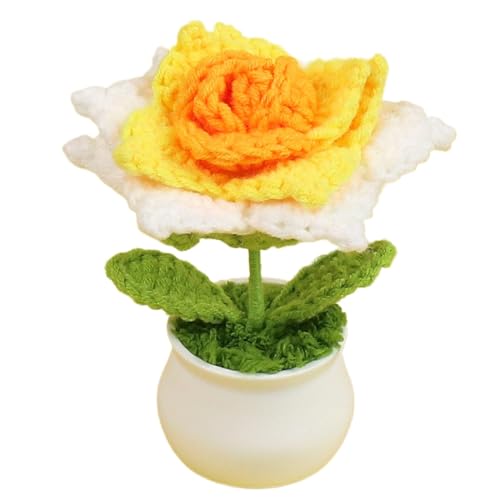 Häkelblume, Strickblumen, handgefertigt, gehäkelte Rosen, Schreibtischdekoration mit bunten Farbverläufen, für Mama, Frau, Geburtstag, Häkelblume, Strickblumen, handgefertigt, gehäkelte Rosen, Schreibtischdekoration mit bunten Farbverläufen, für Mama, Frau, Geburtstag, von Genérico