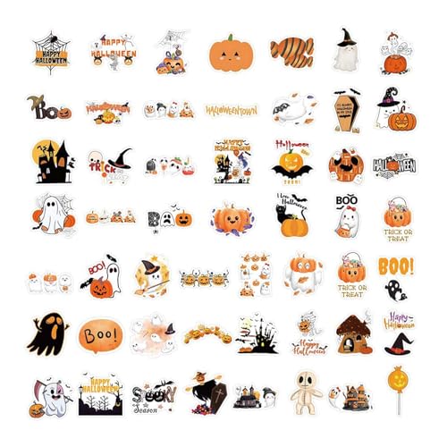 Halloween-Aufkleber für Erwachsene – Packung mit 52 Halloween- -Aufklebern | Halloween-Geister-Aufkleber, Dekoration mit niedlichen Geistern Halloween-Aufkleber für Erwachsene – Packung mit 52 Halloween- -Aufklebern | Halloween-Geister-Aufkleber, Dekoration mit niedlichen Geistern von Genérico