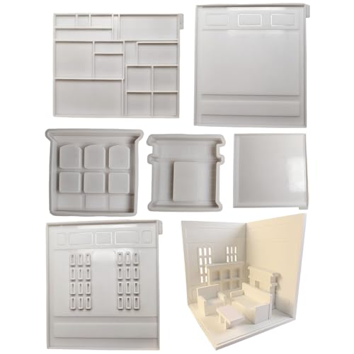 Hausformen aus Silikon für die Harz-Houseform, Epoxidharzgießform | Hausformen aus Silikon | Gießform aus Epoxidharz - Set mit 6 Formen aus Epoxidharz von Genérico