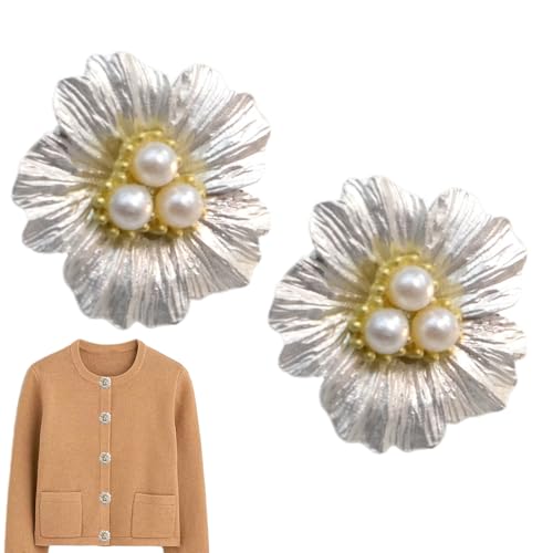 Hemdknopfabdeckungen mit Blumenperlen: elegante -Clips, 2 Stück, dekorative Perlen-Manschettenknöpfe für Hemd, Hemd, Blusen, Bekleidungszubehör, Schmuck Hemdknopfabdeckungen mit Blumenperlen: elegante -Clips, 2 Stück, dekorative Perlen-Manschettenknöpfe für Hemd, Hemd, Blusen, Bekleidungszubehör, Schmuck von Genérico