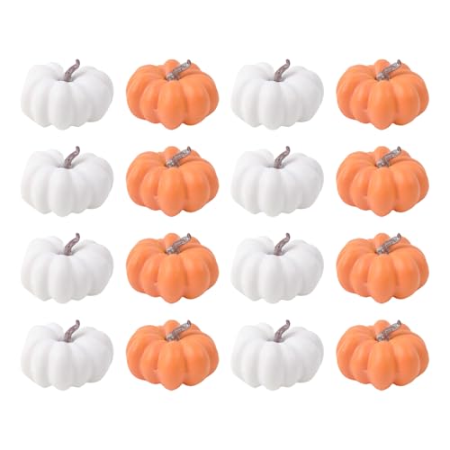 Herbst-Kürbis-Dekoration, kleine Kürbisse, Halloween-Dekoration, Erntedankfest, 16-teilig, für Partys, Herbst, Esstisch, Kamin, Schlafzimmer von Genérico