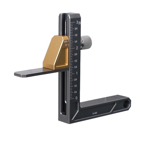 Holzbearbeitung-Tiefengriff | Präzisions-Höhenmesser aus Aluminiumlegierung, kompakte Holzbearbeitungs-Messwerkzeuge für Schneidemaschine, Sägetisch von Genérico