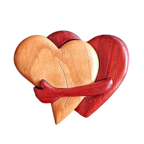 Holzherz-Dekoration – Herzen Skulpturen aus Holz, kleines Geschenk zur | -Dekoration für den Schreibtisch von Genérico