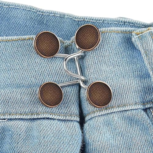 Jeansknöpfe – Hosenknopfverlängerung | Keine Nähknopf-BHs, abnehmbare Jeansnadeln, verstellbarer Taillenknopf für Hosen, Verstellclips von Genérico