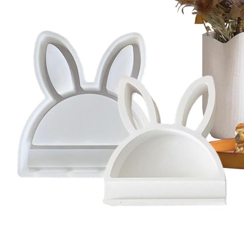 Kerzenformen-Set Kaninchen – Kerzenformen-Set für Kaninchen | Halbkreisförmige Seifenform für Ostern aus Silikon, -Kunst, Tiere mit Schnellentriegelung von Genérico