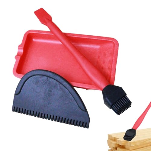 Klebstoffzubehör für Holzarbeiten, Klebstoffstreuer-Set mit Bürste und Silikonkleberschale, multifunktionales Silikonkleber-Set für Kunsthandwerk von Genérico