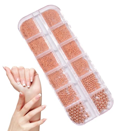 Kleine Nagelperlen | Dekorationen, gemischte Größen 3D Manicure Silber Gold Kaviar Perlen für Schmuck Basteln Dekoration von Genérico