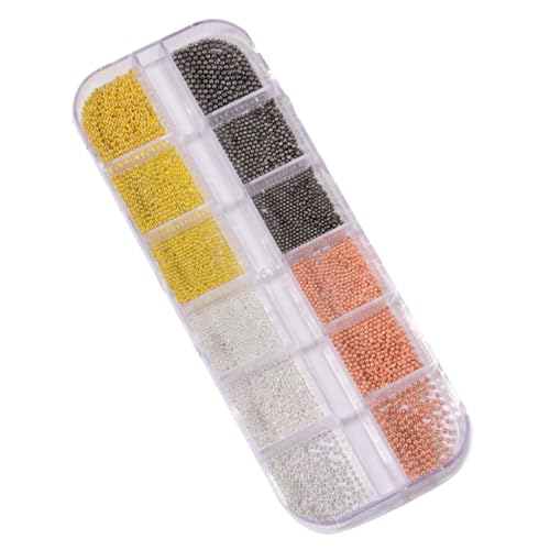 Kleine Nagelperlen | Nagelzubehör – gemischte Größen 3D Maniküre Silber Gold Charm Caviar Beads für Schmuck zum Basteln von Genérico