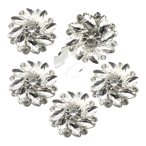 Knopfabdeckung für Damenblusen, elegante Knöpfe, 5 Stück, ohne Nähen, Blumenknöpfe, dekorative Knöpfe mit Strasssteinen für Frauen und Männer Knopfabdeckung für Damenblusen, elegante Knöpfe, 5 Stück, ohne Nähen, Blumenknöpfe, dekorative Knöpfe mit Strasssteinen für Frauen und Männer von Genérico