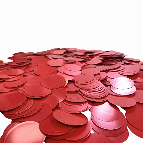 Konfetti, rot, groß, 3,6 cm, 200 g, für Hochzeiten, Partys, Valentinstag, Geburtstage, Tischdekoration (rot) von Genérico