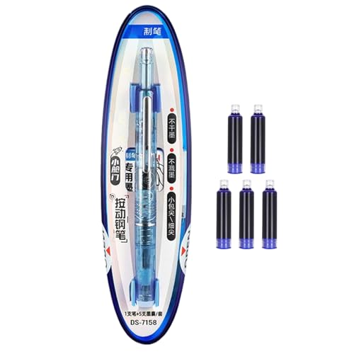 Kugelschreiber, einziehbar, nachfüllbar, mit 5 Patronen, Brücke für Tagebuch, Schulbedarf, 0,38 mm, Schreibwaren für Kalligraphie Kugelschreiber, einziehbar, nachfüllbar, mit 5 Patronen, Brücke für Tagebuch, Schulbedarf, 0,38 mm, Schreibwaren für Kalligraphie von Genérico