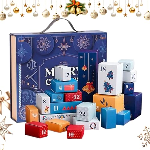 Leere Boxen für Konto-Kalender, 24 Tage für Weihnachten | Saisonaler dekorativer Behälter für Zuhause mit kleinen Spielzeugen, Süßigkeiten und Geschenken von Genérico