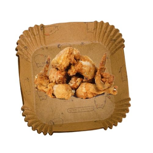 Luftfritteuse Beläge 50/100 Stück Dampfpapier Luftfritteuse Papier Antihaftbeschichtung Blatt für Luftfritteuse Pergamentpapier für Luftfritteuse von Genérico