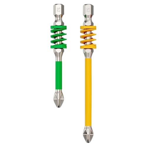 Magnetisches Bohrer-Set – 2 magnetische Bohrer für Bohrer, Spitze mit rutschfester Federbelastung für Wartung, Reparatur, Heimwerker, Möbel, Gipskartonholz von Genérico