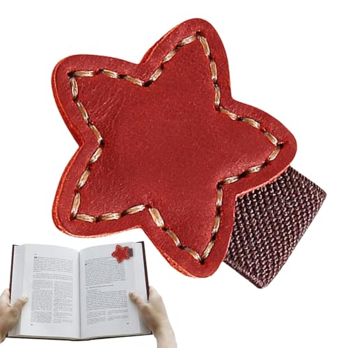 Magnetisches Lesezeichen aus Leder, magnetisch, Klemmbrett, Spitzenstern, Buchseitenständer mit handgefertigtem Retro-Magnet, Lesezeichen-Clip für Leser, die Libr lieben von Genérico