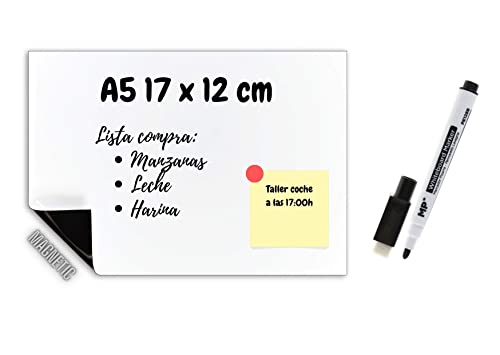 Magnettafel für Kühlschrank, A5, Magnettafel für Kühlschrank, inklusive 1 Marker mit Radiergummi, für Aktenschrank oder Metalltür von Genérico
