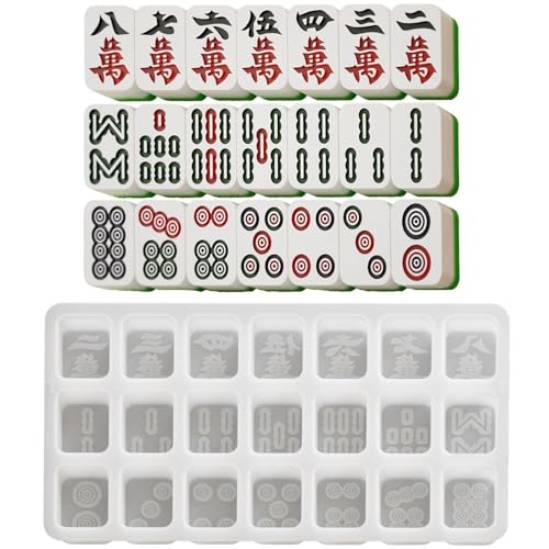 Mahjong Fliesenform, Kuchenform, chinesische Mahjong Silikonform, Gießformen aus Epoxidharz für Schokoladen-Eiswürfelform Mahjong Fliesenform, Kuchenform, chinesische Mahjong Silikonform, Gießformen aus Epoxidharz für Schokoladen-Eiswürfelform von Genérico