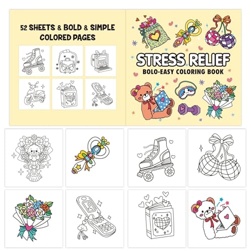 Malbuch für Erwachsene, einfaches Malbuch, Zeichenbuch, fettgedruckte Designseiten mit detaillierten Szenen für Aktivitäten im Klassenzimmer, Familie Fun Time Holiday von Genérico