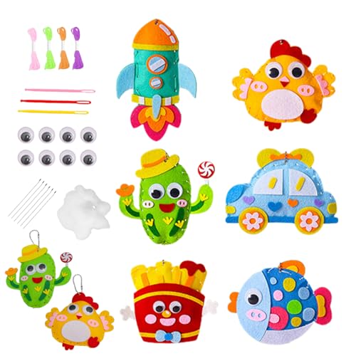 Nähset – Puppenherstellungsset, Nähhandwerk für Anfänger | DIY-Nähset für Kinder für Mädchen für mit vorgeschnittenen Filzstücken, lernen Sie Nähset – Puppenherstellungsset, Nähhandwerk für Anfänger | DIY-Nähset für Kinder für Mädchen für mit vorgeschnittenen Filzstücken, lernen Sie von Genérico