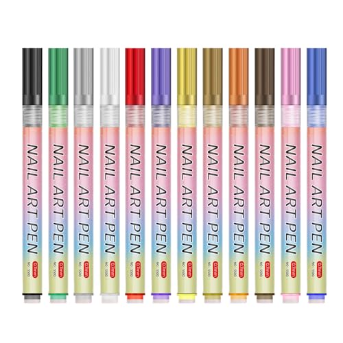 Nageldesign-Stifte, Stifte-Set, 12 Farben, Nagelmarker, Acrylfarbe, Graffiti-Punkt-Zeichenwerkzeuge, schnell trocknend, feine Tipps Nageldesign-Stifte, Stifte-Set, 12 Farben, Nagelmarker, Acrylfarbe, Graffiti-Punkt-Zeichenwerkzeuge, schnell trocknend, feine Tipps von Genérico