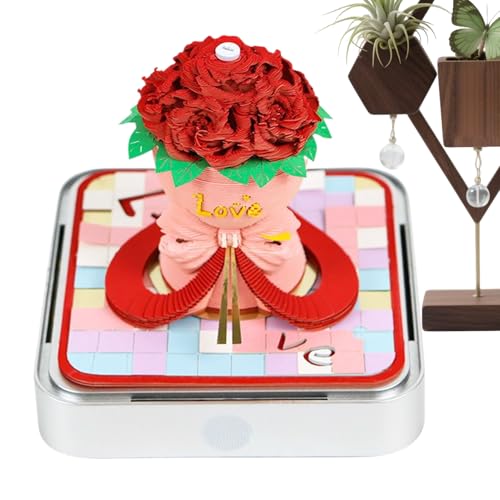 Notizblock mit 3D-Kalender 2026 – Papierskulptur | Rosen-Notizblock, abreißbares Papier, künstlerische Schnitzerei | Notizblock mit Uhr und Acryletui mit LED-Beleuchtung für Action Notizblock mit 3D-Kalender 2026 – Papierskulptur | Rosen-Notizblock, abreißbares Papier, künstlerische Schnitzerei | Notizblock mit Uhr und Acryletui mit LED-Beleuchtung für Action von Genérico