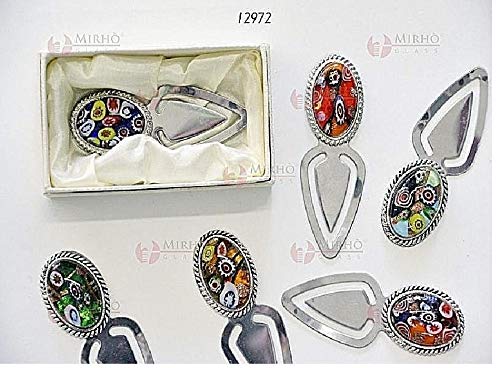 Nr. 1 Gastgeschenk - Schild aus Metall mit Applikation Murrinen aus Murano-Glas in 6 verschiedenen Farben Länge 8 cm 12972 cm von Generico
