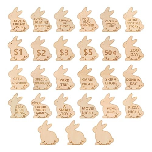 Oster-Belohnungs-Token aus Holz | 27 Ostereier Osterhasen Tokens – Oster-Belohnungschips aus Holz, Oster-Preisfüllerchips, Fami Nachtchips Oster-Belohnungs-Token aus Holz | 27 Ostereier Osterhasen Tokens – Oster-Belohnungschips aus Holz, Oster-Preisfüllerchips, Fami Nachtchips von Genérico