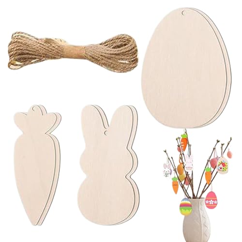 Osterschmuck aus Holz zum Bemalen | Holzschilder für Ostern Bunny Ei, unvollendet, für Frühjahr, Klassenzimmer, handgefertigt, für Kinder, Erwachsene Osterschmuck aus Holz zum Bemalen | Holzschilder für Ostern Bunny Ei, unvollendet, für Frühjahr, Klassenzimmer, handgefertigt, für Kinder, Erwachsene von Genérico