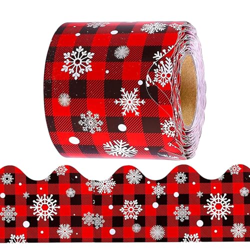 Papierrand für Weihnachtstafeln – 1 Rolle Weihnachts-Papierrand für klassische Newsletter | Weihnachtsdekoration für den Winter in der Schule, rotes und schwarzes Karomuster für Tafeln Papierrand für Weihnachtstafeln – 1 Rolle Weihnachts-Papierrand für klassische Newsletter | Weihnachtsdekoration für den Winter in der Schule, rotes und schwarzes Karomuster für Tafeln von Genérico