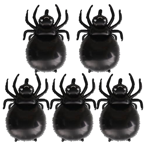 Partyzubehör mit Spinnenballons, Spinnenpapier-Luftballons, 5 schwarze Halloween-Spinnenballons, Halloween-Geburtstags-Party-Dekoration, Spelu-Dekoration Partyzubehör mit Spinnenballons, Spinnenpapier-Luftballons, 5 schwarze Halloween-Spinnenballons, Halloween-Geburtstags-Party-Dekoration, Spelu-Dekoration von Genérico