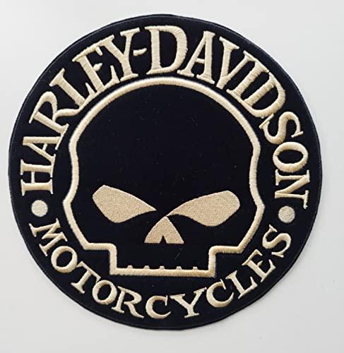 Skull Harley Davidson Aufnäher für Bikers Gold von Generico