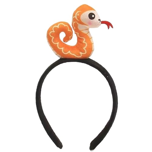 Plüschtier-Stirnband, Schlangenkopfschmuck für Kostüm, Cartoon-Schlangenstirnband, Kostümzubehör 2025, Zubehör für Silvesterfotos für Mädchen von Genérico